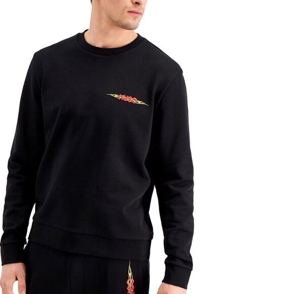 HUGO BOSS Men's Flame Logo Sweatshirt In Black S - Picture 4 of 5